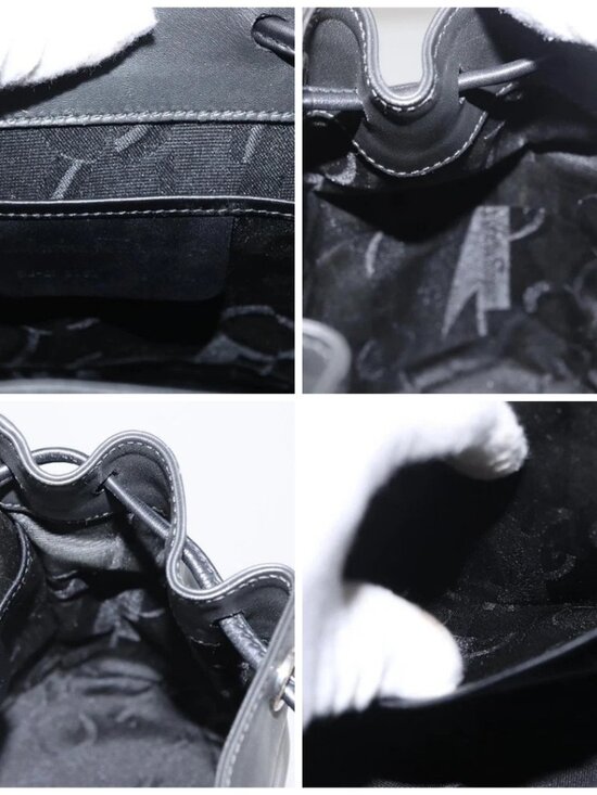 Salvatore Ferragamo Gancini Backpack Leather Black Silver Auth BA9687 main image 3